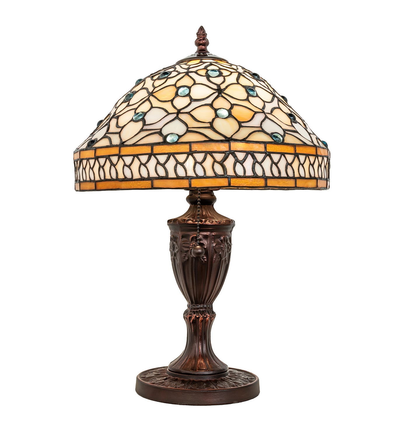 Meyda Tiffany - 44881 - One Light Accent Lamp - Jeweled Quatrefoil - Bai Ha Blue Jewel