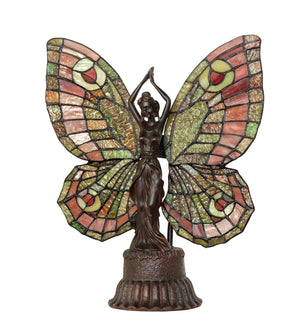 Meyda Tiffany - 48018 - Two Light Accent Lamp - Butterfly Lady - Mahogany Bronze