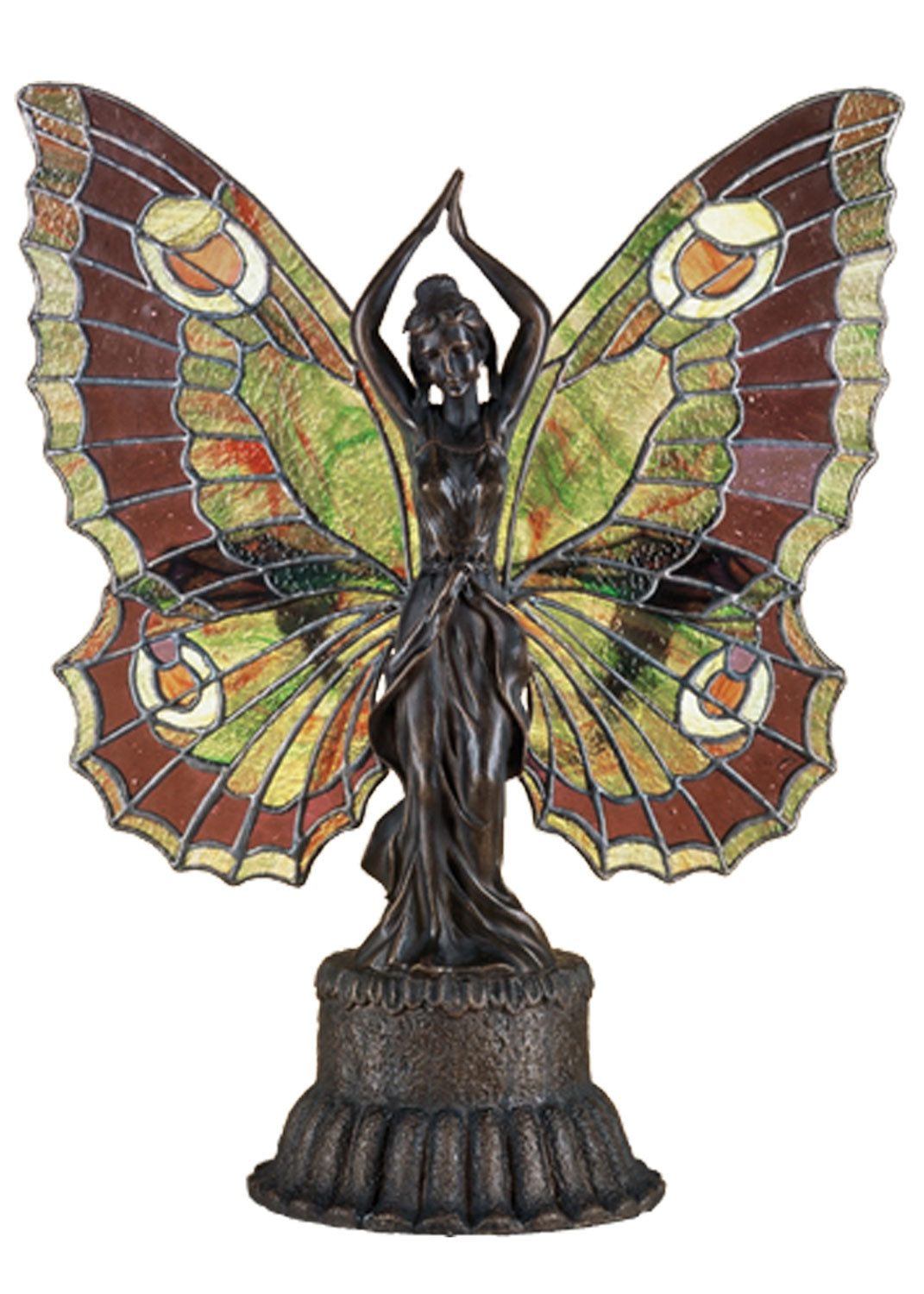 Meyda Tiffany - 48018 - Two Light Accent Lamp - Butterfly Lady - Mahogany Bronze