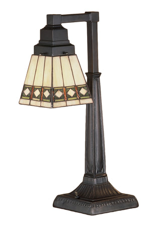 Meyda Tiffany - 48213 - One Light Desk Lamp - Diamond Band Mission - Beige Green Da Avocado