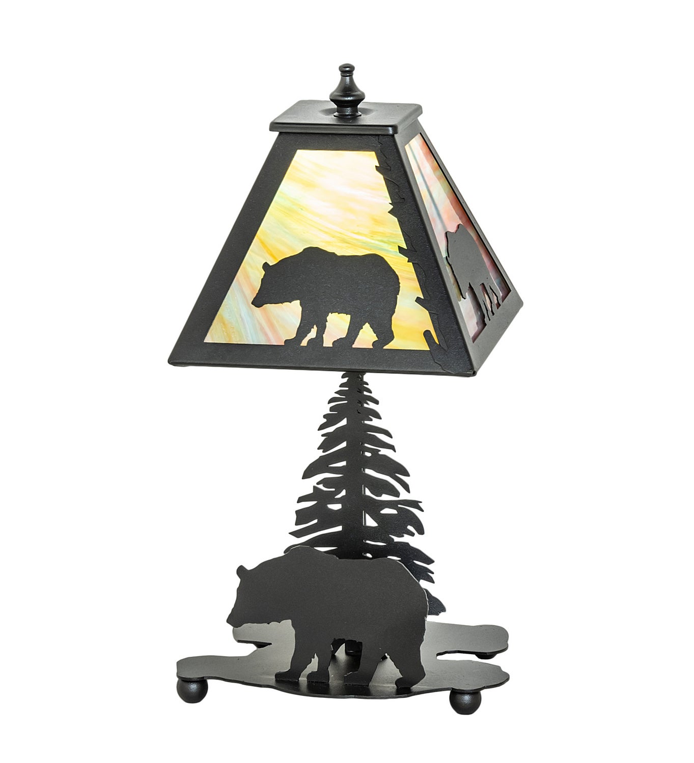 Meyda Tiffany - 50398 - One Light Table Lamp - Lone Bear - Black Metal