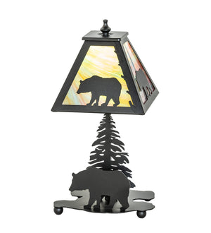 Meyda Tiffany - 50398 - One Light Table Lamp - Lone Bear - Black Metal