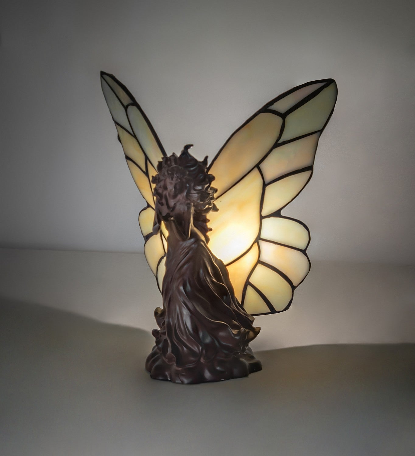 Meyda Tiffany - 50428 - One Light Accent Lamp - Fairy Holding Ladybug - Mahogany Bronze