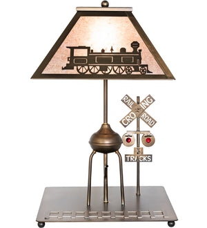 Meyda Tiffany - 51704 - One Light Table Lamp - Train - Antique Copper