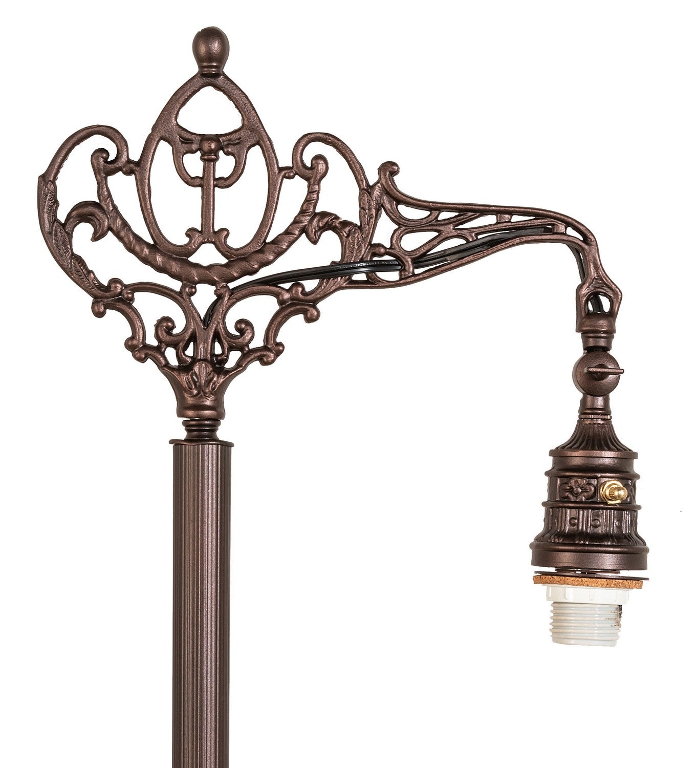 Meyda Tiffany - 65830 - One Light Bridge Arm Floor Lamp - Duffner & Kimberly Shell & Diamond - Craftsman Brown