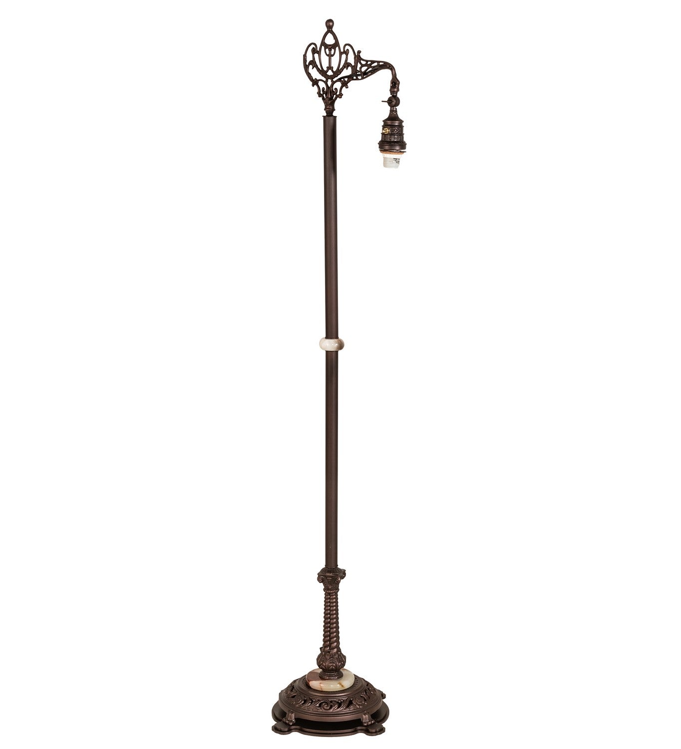 Meyda Tiffany - 65830 - One Light Bridge Arm Floor Lamp - Duffner & Kimberly Shell & Diamond - Craftsman Brown