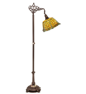 Meyda Tiffany - 65830 - One Light Bridge Arm Floor Lamp - Duffner & Kimberly Shell & Diamond - Craftsman Brown