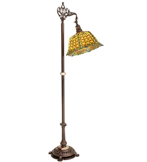 Meyda Tiffany - 65830 - One Light Bridge Arm Floor Lamp - Duffner & Kimberly Shell & Diamond - Craftsman Brown