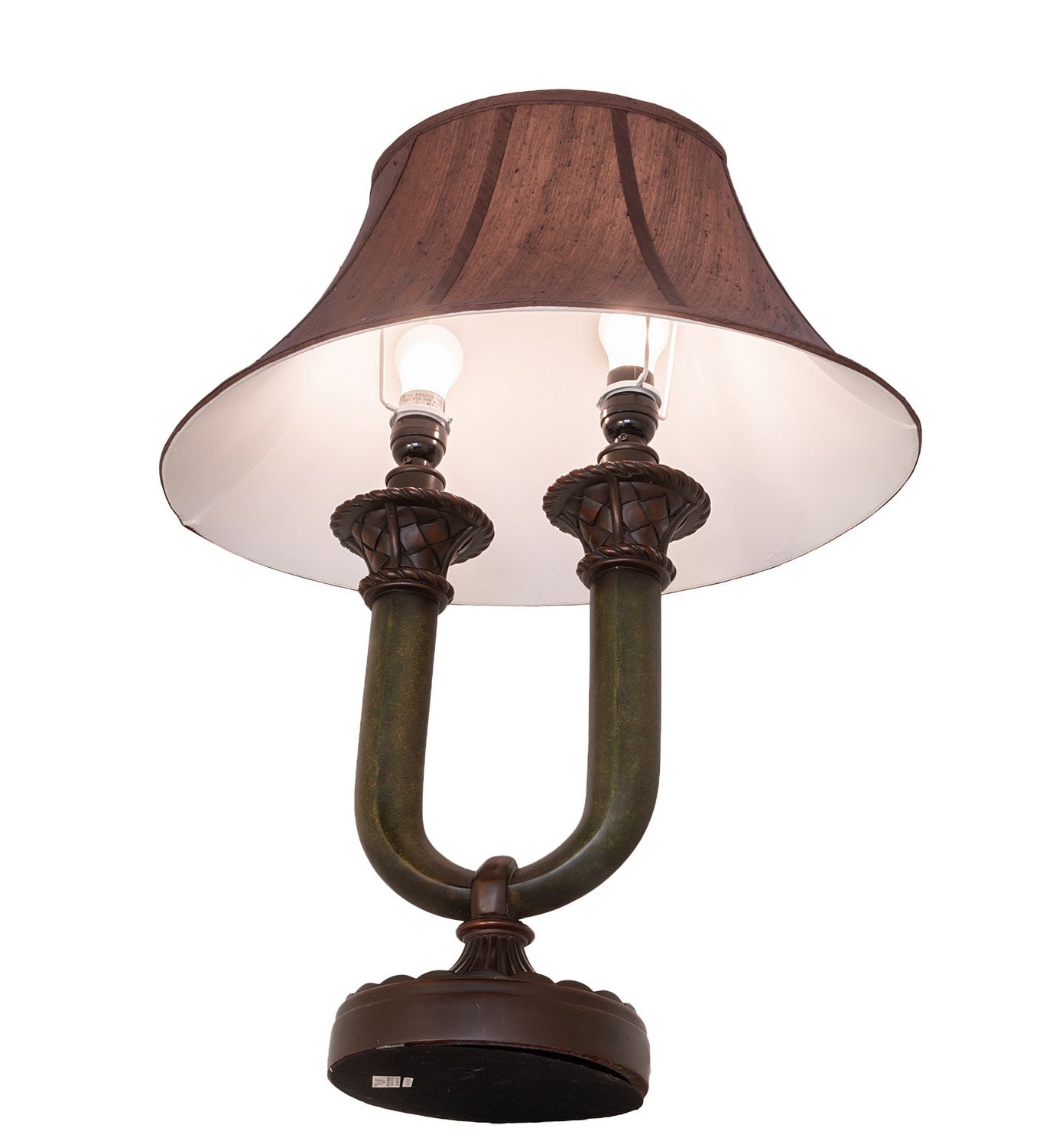 Meyda Tiffany - 66032 - Two Light Table Lamp - Cypress - Mahogany Bronze/Medici Brown & Seagrass