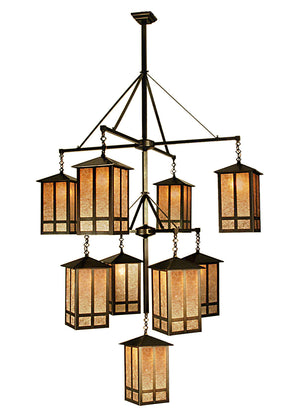 Meyda Tiffany - 67329 - Nine Light Chandelier - Church Street - Craftsman Brown