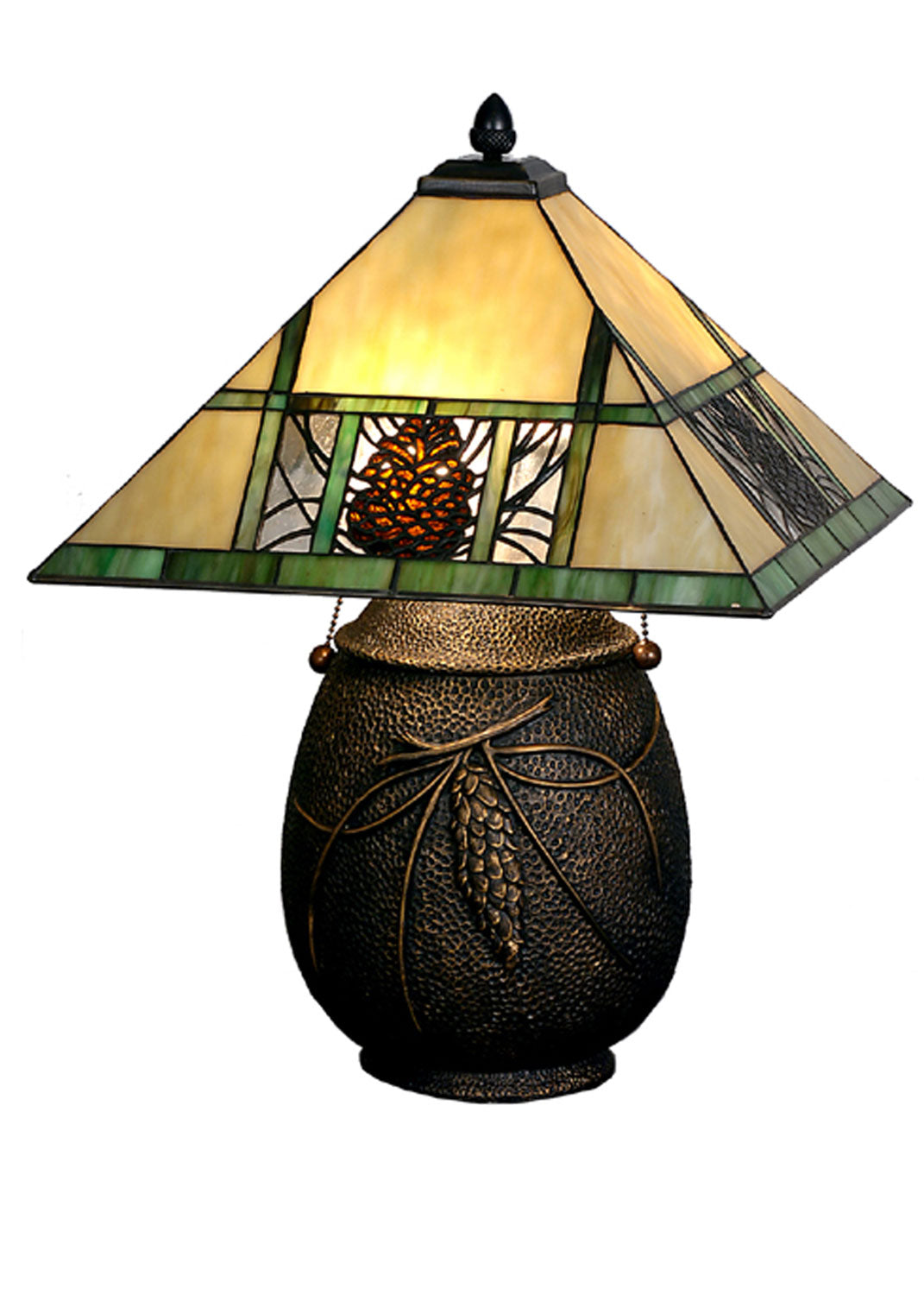 Meyda Tiffany - 67850 - Two Light Table Lamp - Pinecone Ridge - Bronze