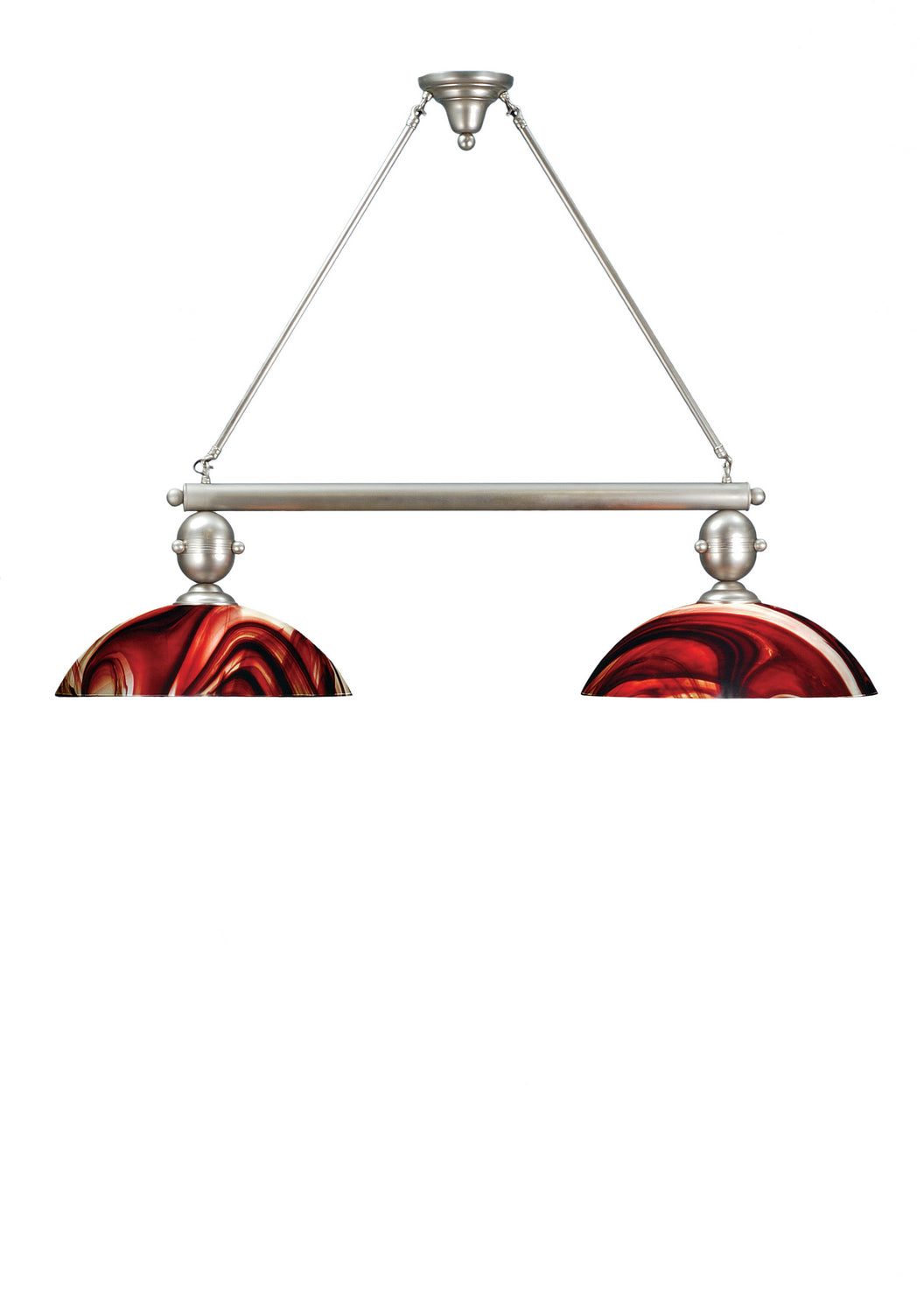 Meyda Tiffany - 68804 - Two Light Island Pendant - Deco Ball - Nickel