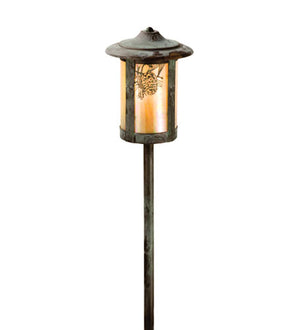 Meyda Tiffany - 73544 - One Light Post Landscape Fixture - Fulton - Verdigris