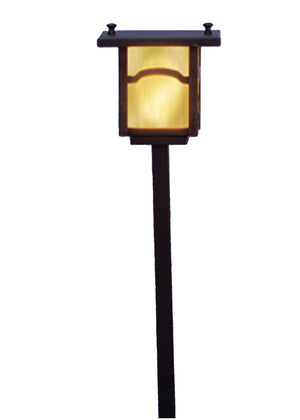 Meyda Tiffany - 73545 - One Light Post Landscape Fixture - Hyde Park - Craftsman Brown