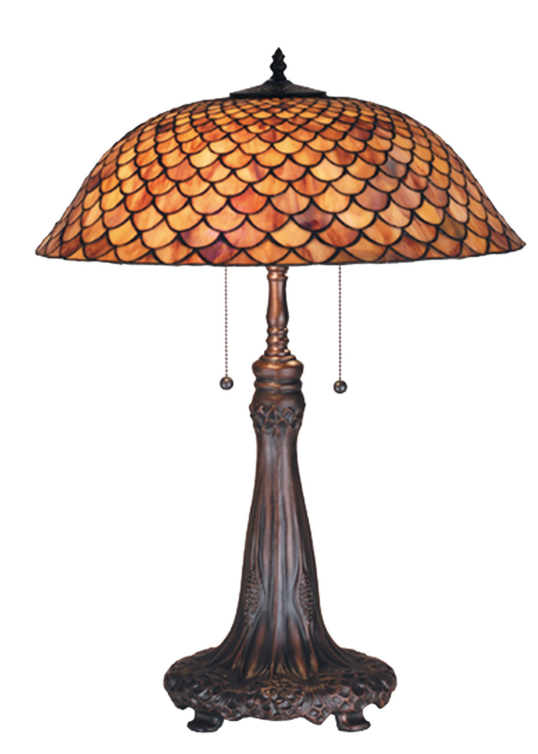 Meyda Tiffany - 74040 - Two Light Table Lamp - Fishscale - Antique