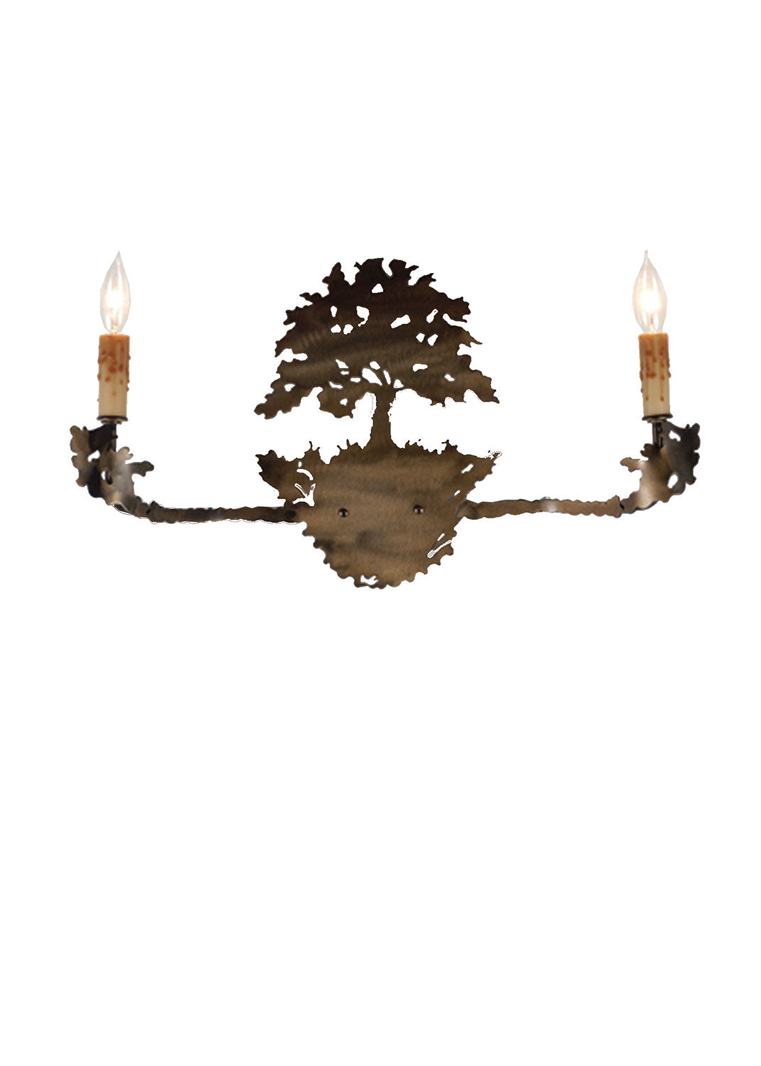 Meyda Tiffany - 82158 - Two Light Wall Sconce - Oak Tree - Antique Copper