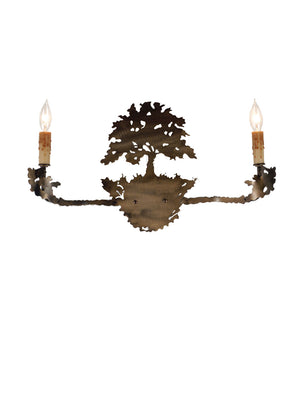 Meyda Tiffany - 82158 - Two Light Wall Sconce - Oak Tree - Antique Copper