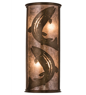 Meyda Tiffany - 82464 - Four Light Wall Sconce - Leaping Trout - Antique Copper