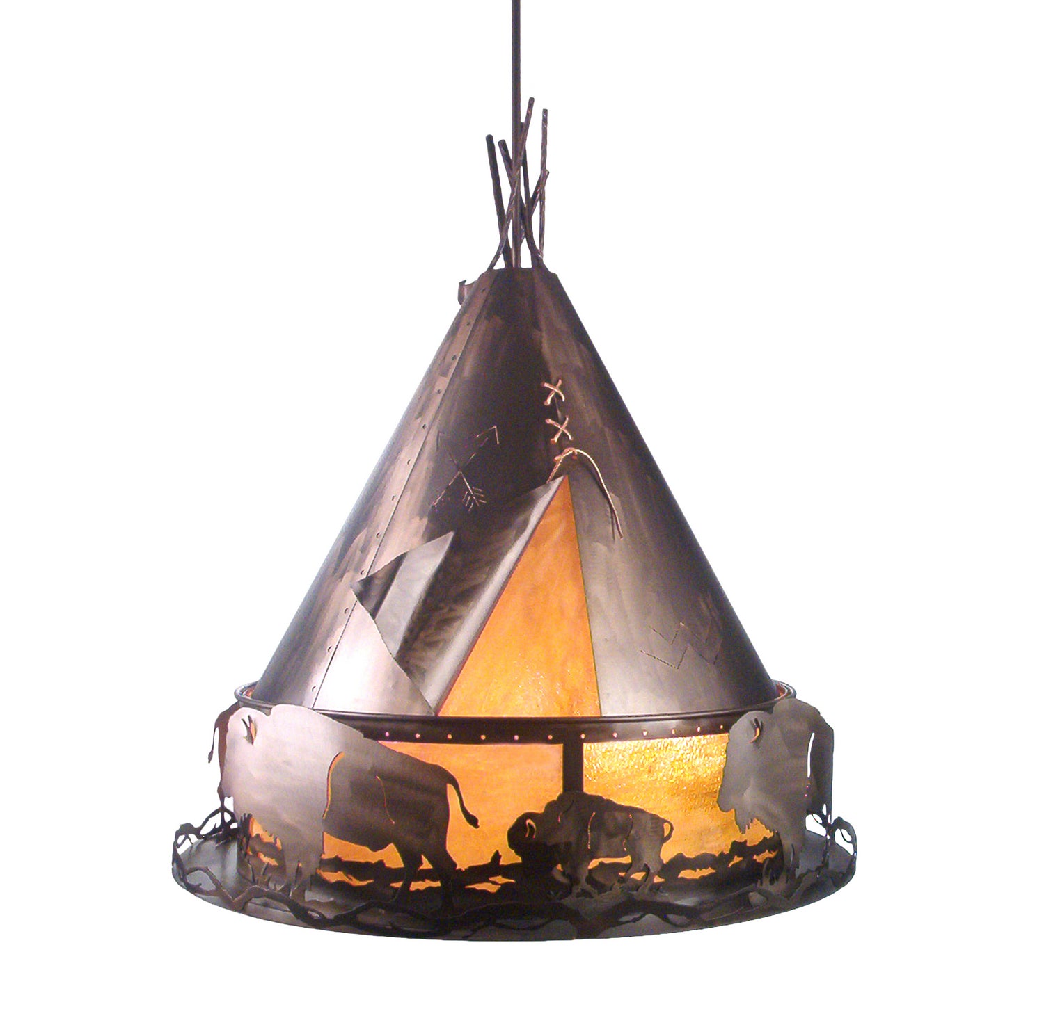 Meyda Tiffany - 98741 - Eight Light Pendant - Teepee - Antique Copper