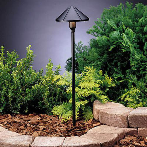 Kichler - 15326BKT - One Light Path & Spread - Six Groove - Textured Black