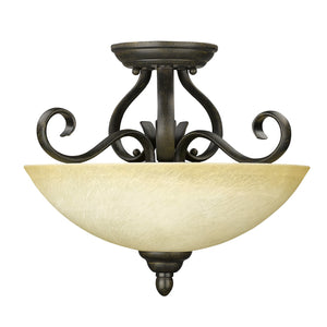 Golden - 1567-SF PC - Three Light Semi-Flush Mount - Riverton PC - Peppercorn