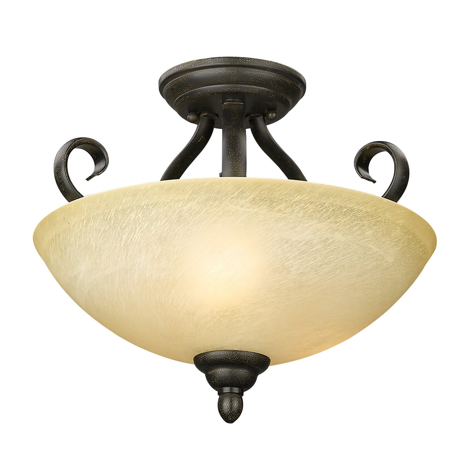 Golden - 1567-SF PC - Three Light Semi-Flush Mount - Riverton PC - Peppercorn