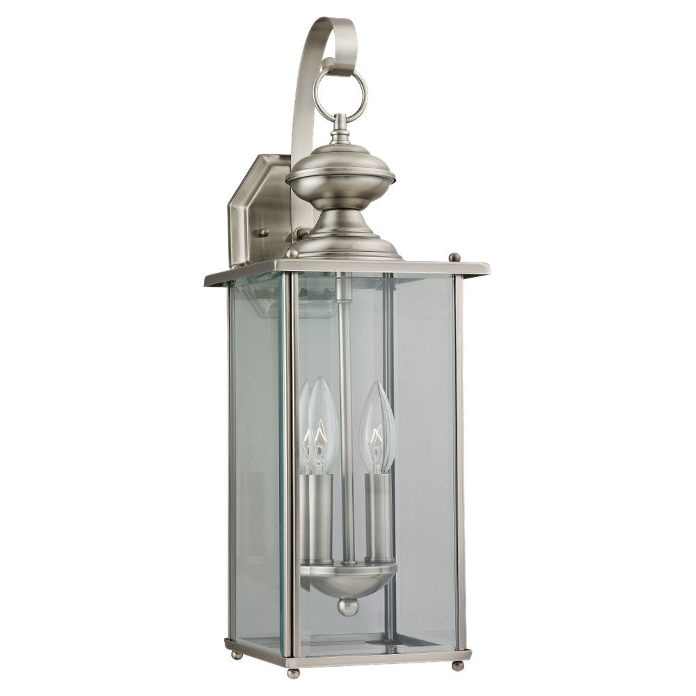 Generation Lighting. - 8468-965 - Two Light Outdoor Wall Lantern - Jamestowne - Antique Brushed Nickel