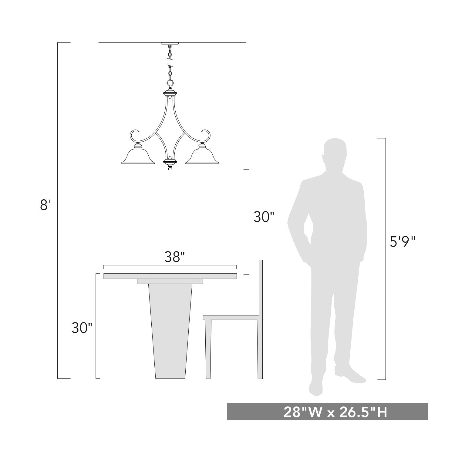 Golden - 6005-D5 RBZ - Five Light Chandelier - Lancaster RBZ - Rubbed Bronze