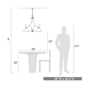 Golden - 6005-D5 RBZ - Five Light Chandelier - Lancaster RBZ - Rubbed Bronze