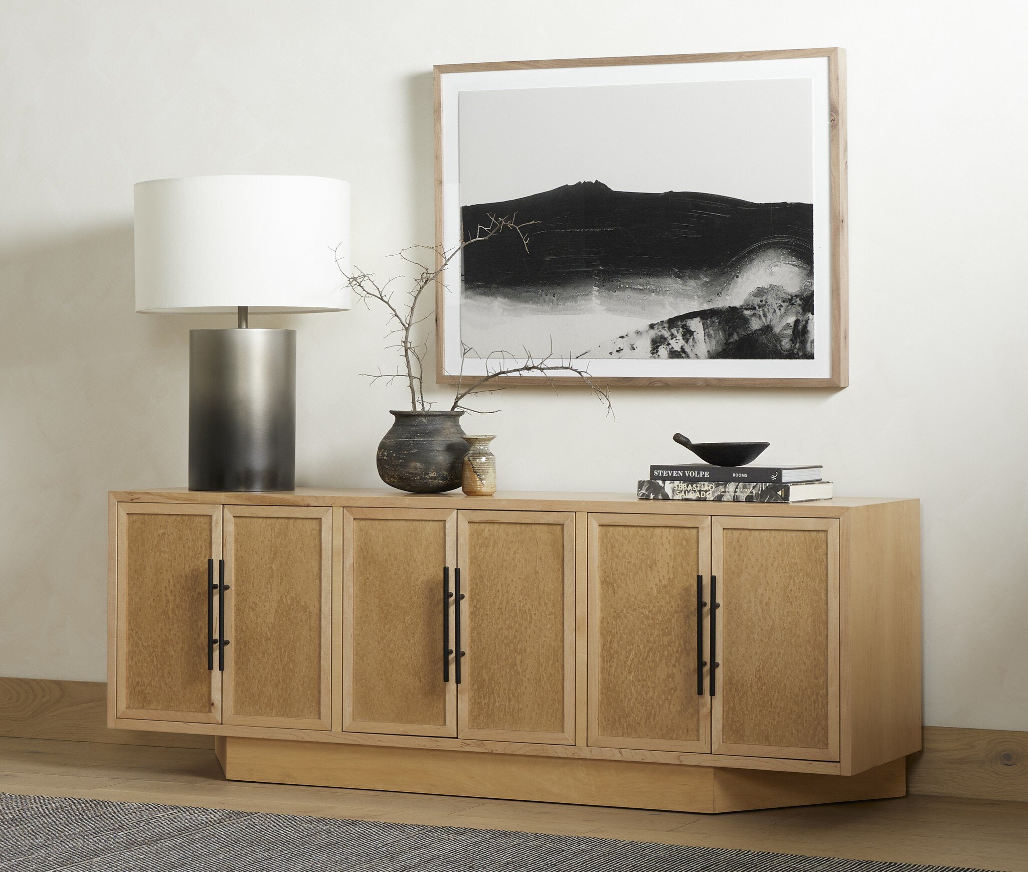 Ophira Media Console - Light Maple Veneer