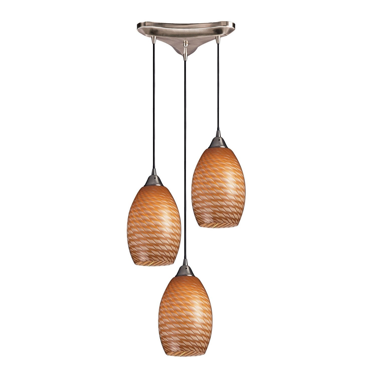 ELK Home - 517-3C - Three Light Pendant - Mulinello - Satin Nickel