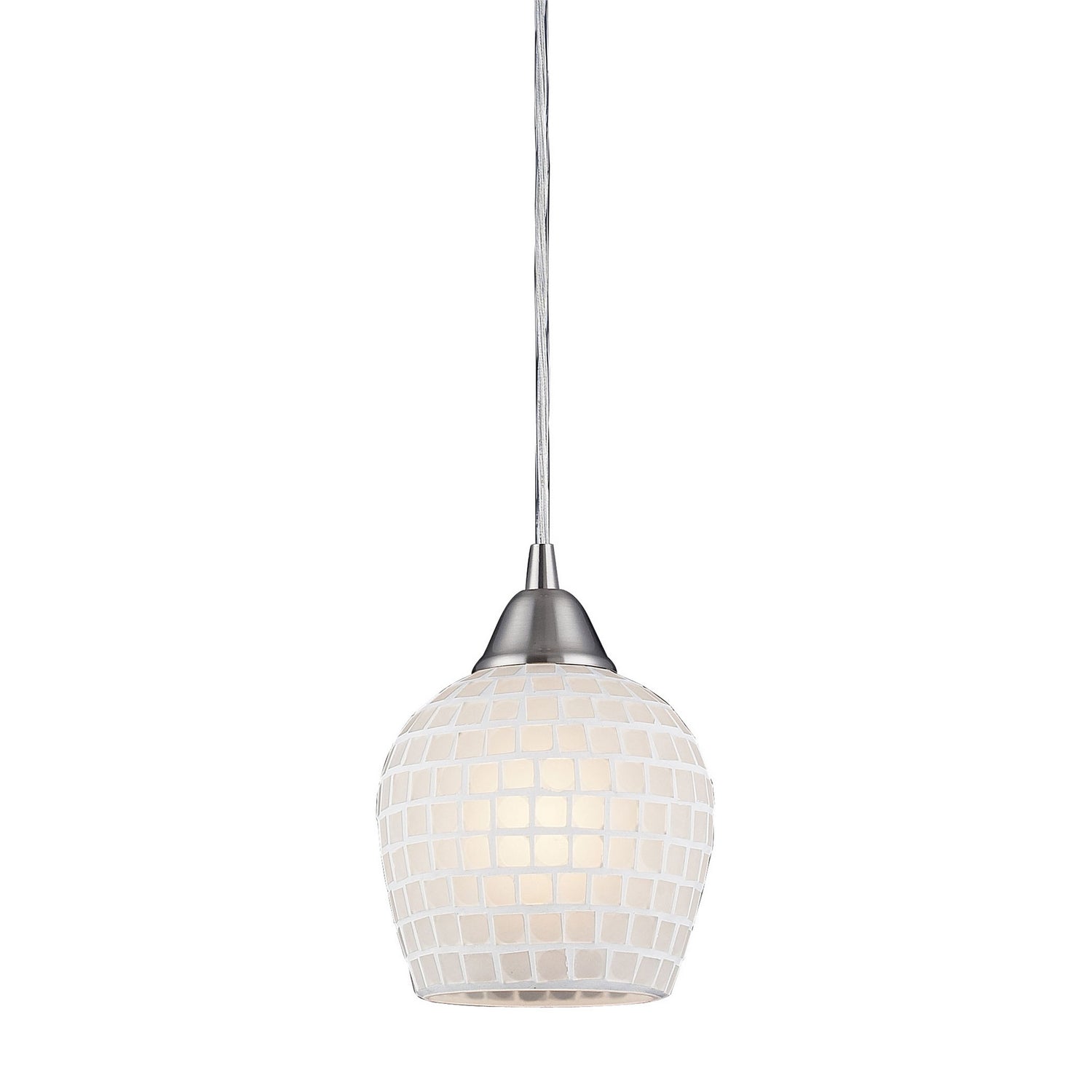 ELK Home - 528-1WHT - One Light Mini Pendant - Fusion - Satin Nickel