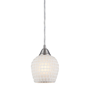 ELK Home - 528-1WHT - One Light Mini Pendant - Fusion - Satin Nickel