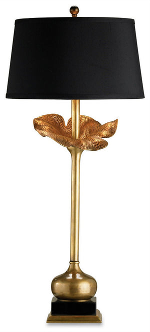 Currey and Company - 6240 - One Light Table Lamp - Metamorphosis - Antique Brass/Black