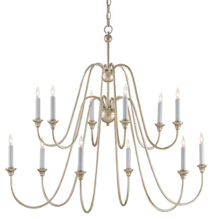 Currey and Company - 9289 - 12 Light Chandelier - Orion - Silver Leaf