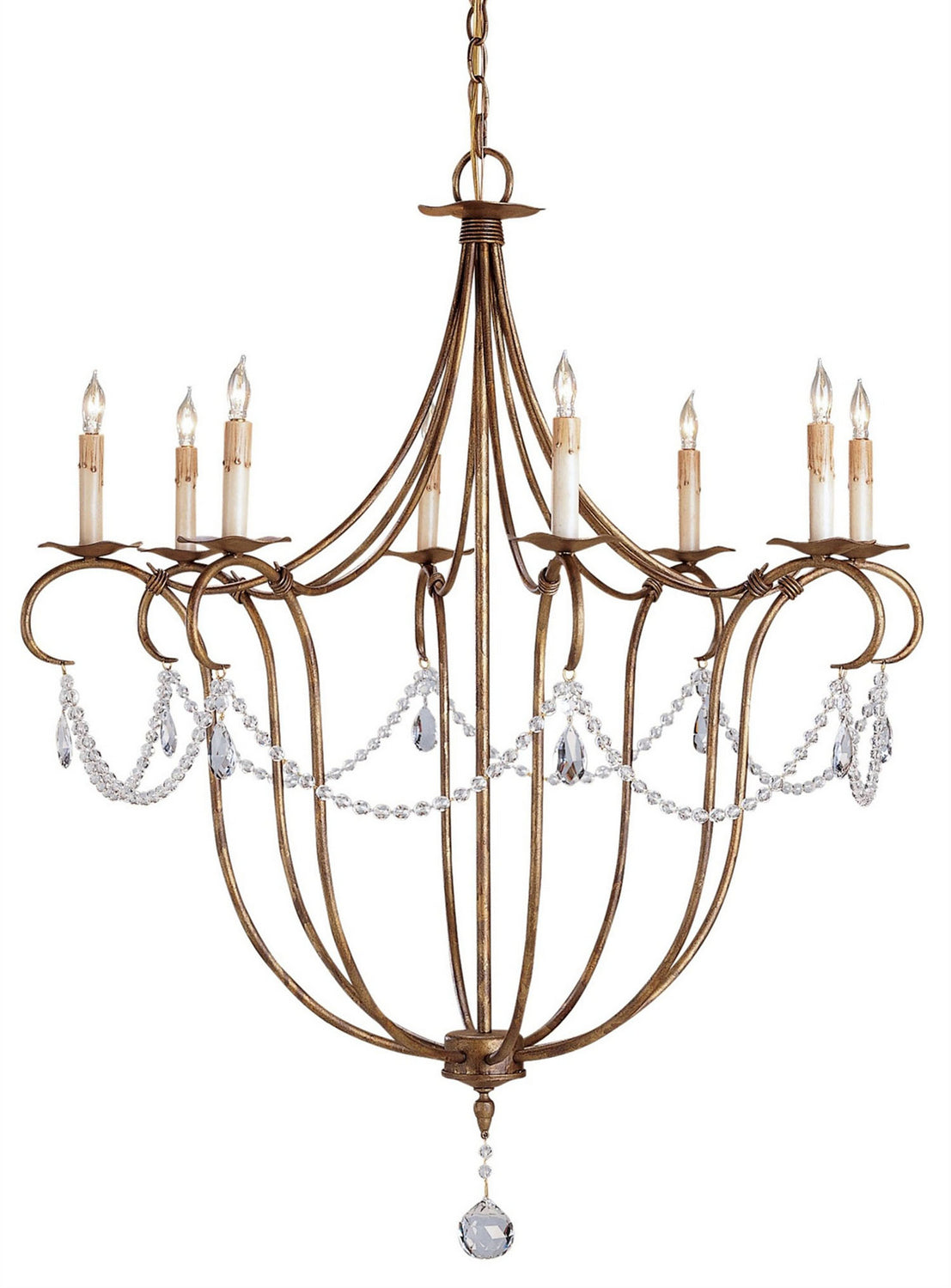 Currey and Company - 9881 - Eight Light Chandelier - Crystal - Rhine Gold