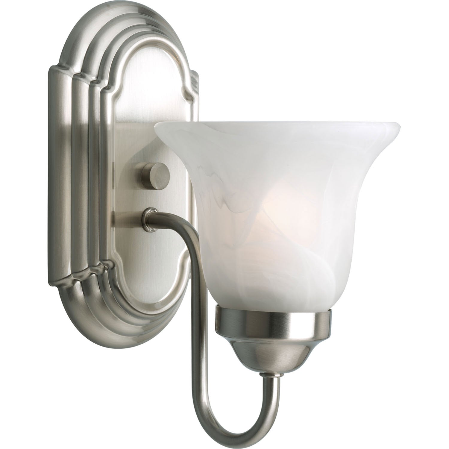 Progress Lighting - P3051-09 - One Light Bath Bracket - Alabaster Glass - Brushed Nickel