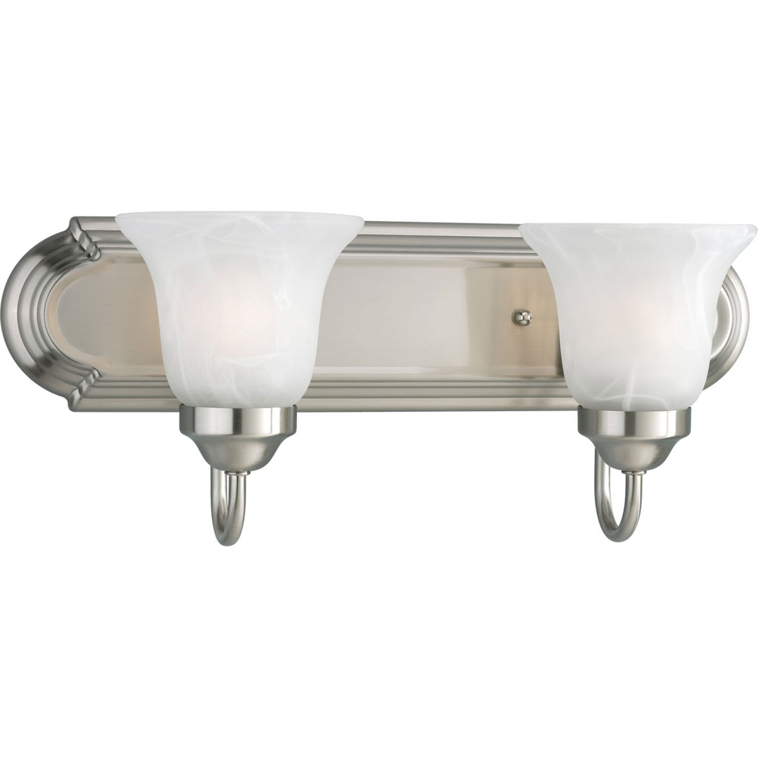 Progress Lighting - P3052-09 - Two Light Bath Bracket - Alabaster Glass - Brushed Nickel