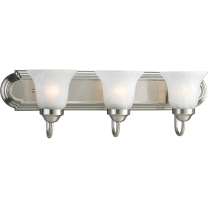 Progress Lighting - P3053-09 - Three Light Bath Bracket - Alabaster Glass - Brushed Nickel