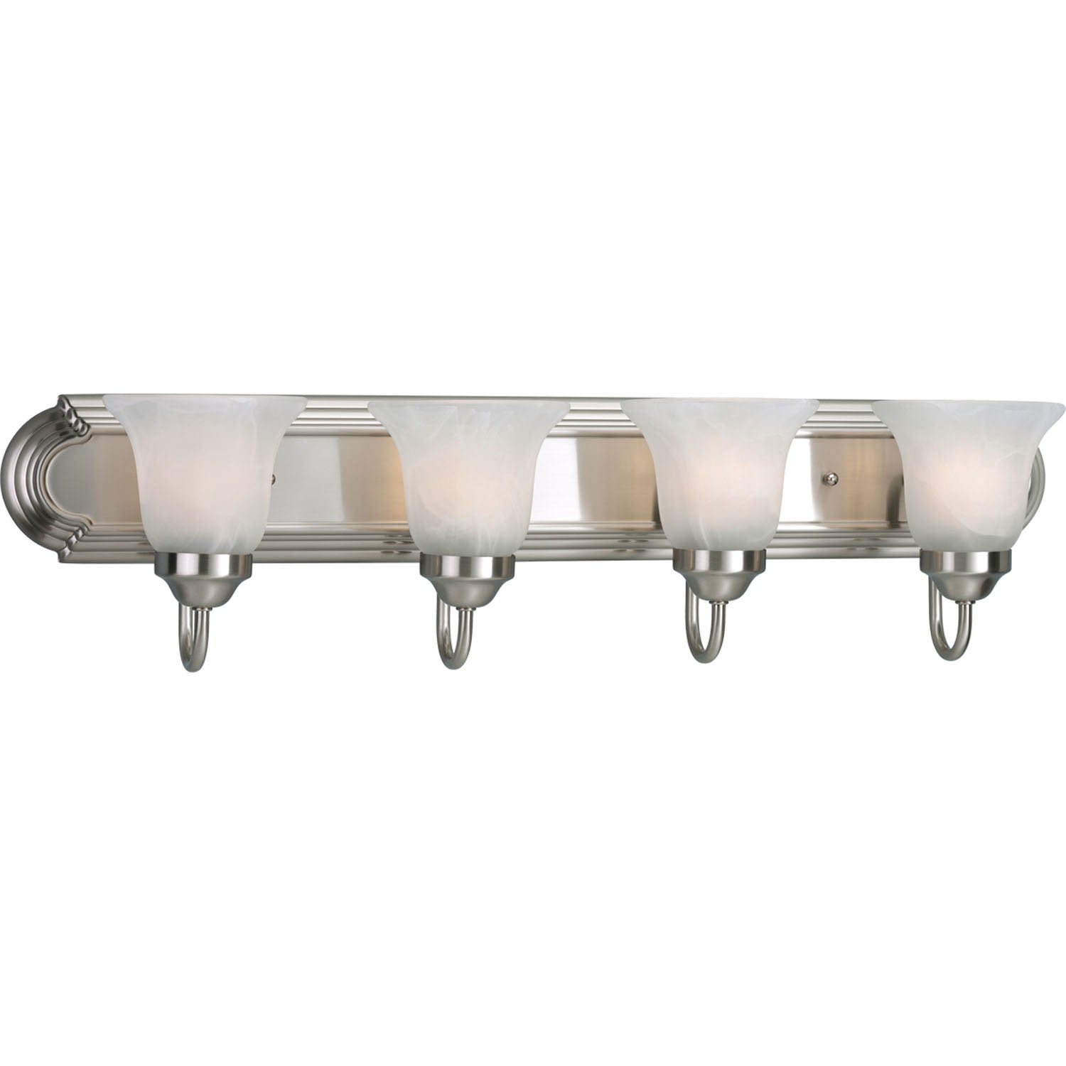 Progress Lighting - P3054-09 - Four Light Bath Bracket - Alabaster Glass - Brushed Nickel