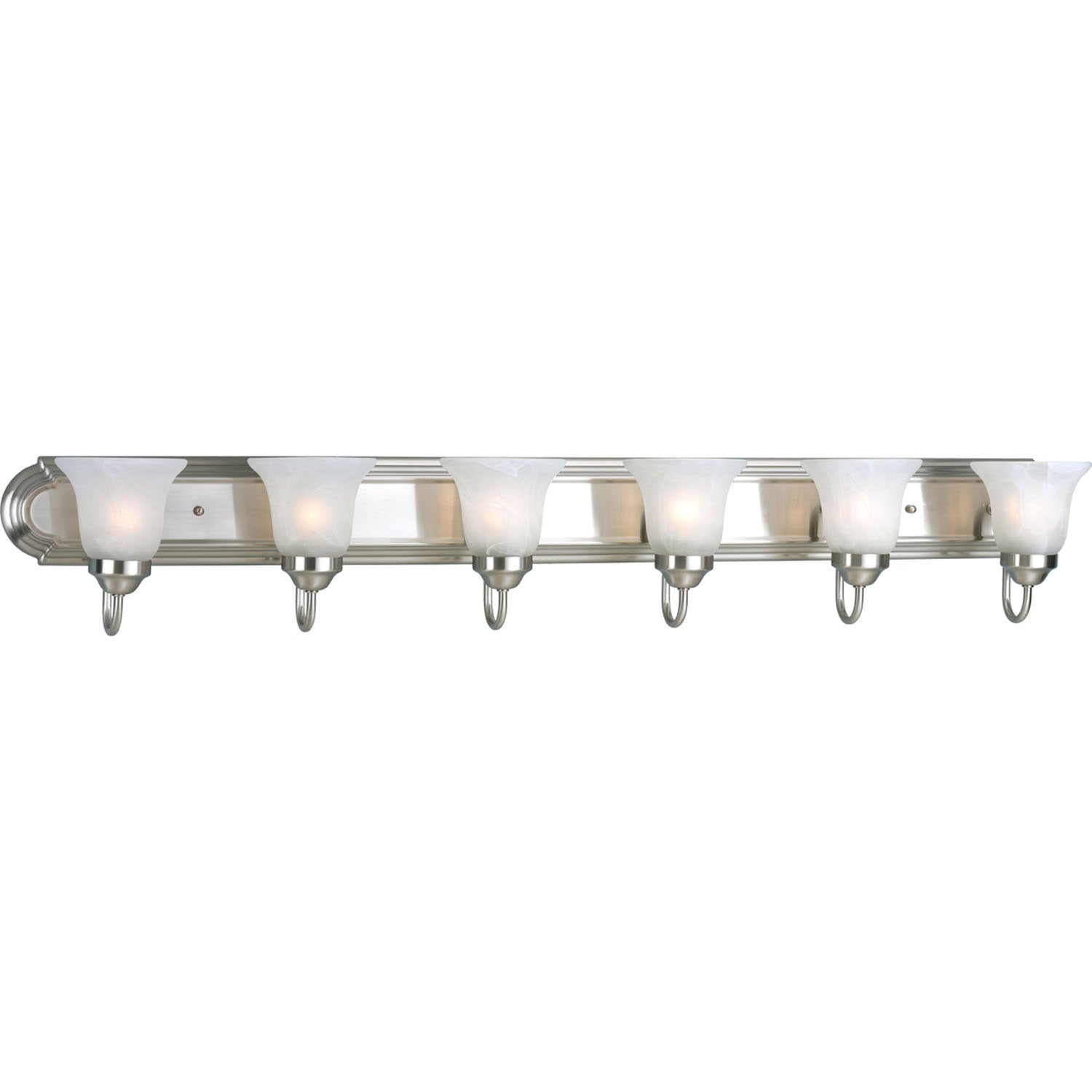 Progress Lighting - P3056-09 - Six Light Bath Vanity - Alabaster Glass - Brushed Nickel