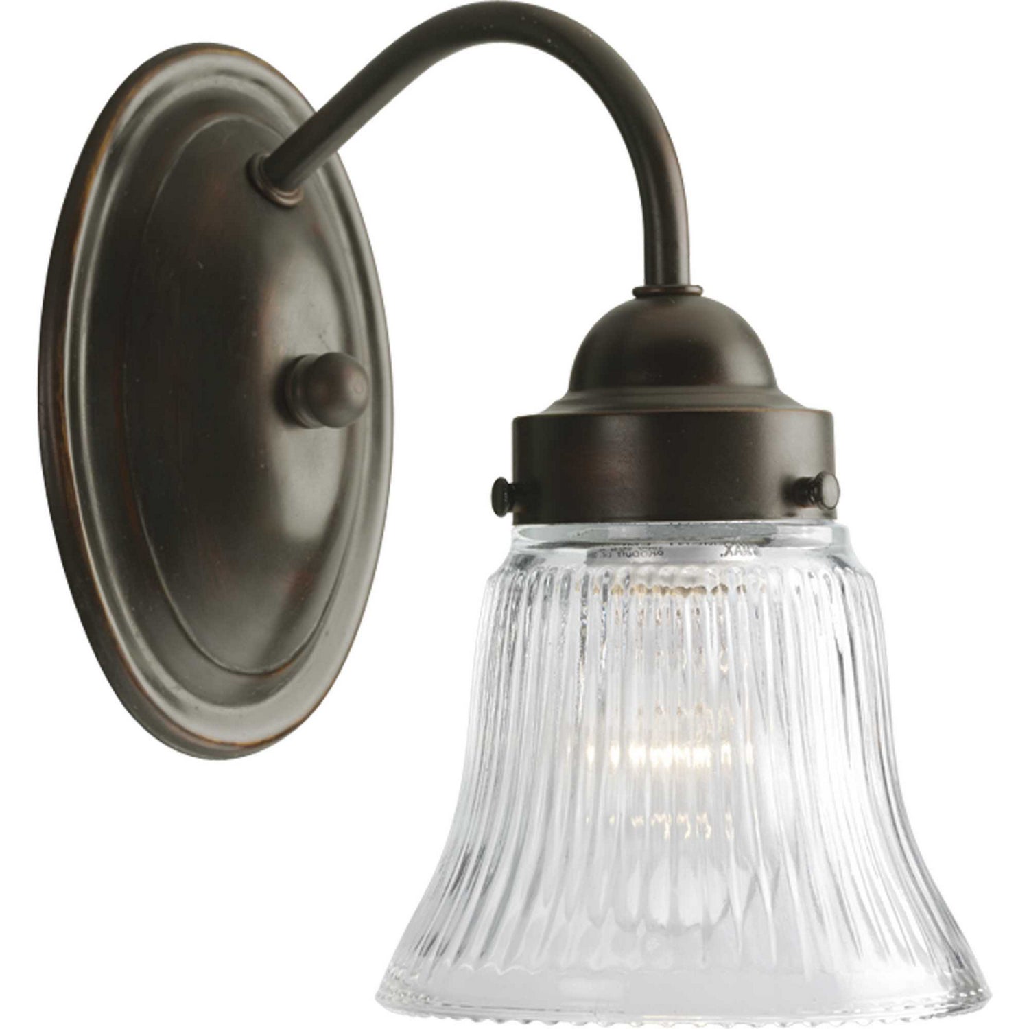 Progress Lighting - P3287-20 - One Light Bath Bracket - Economy Fluted Glass - Antique Bronze