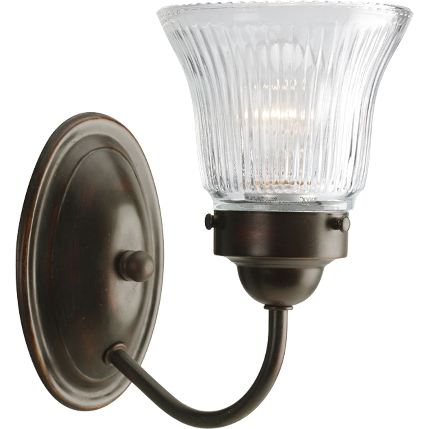 Progress Lighting - P3287-20 - One Light Bath Bracket - Economy Fluted Glass - Antique Bronze