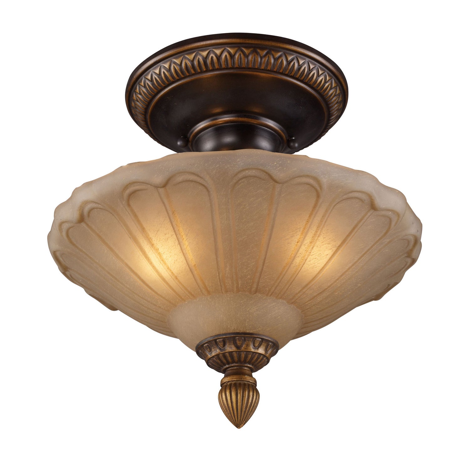 ELK Home - 08092-AGB - Three Light Semi Flush Mount - Restoration - Golden Bronze