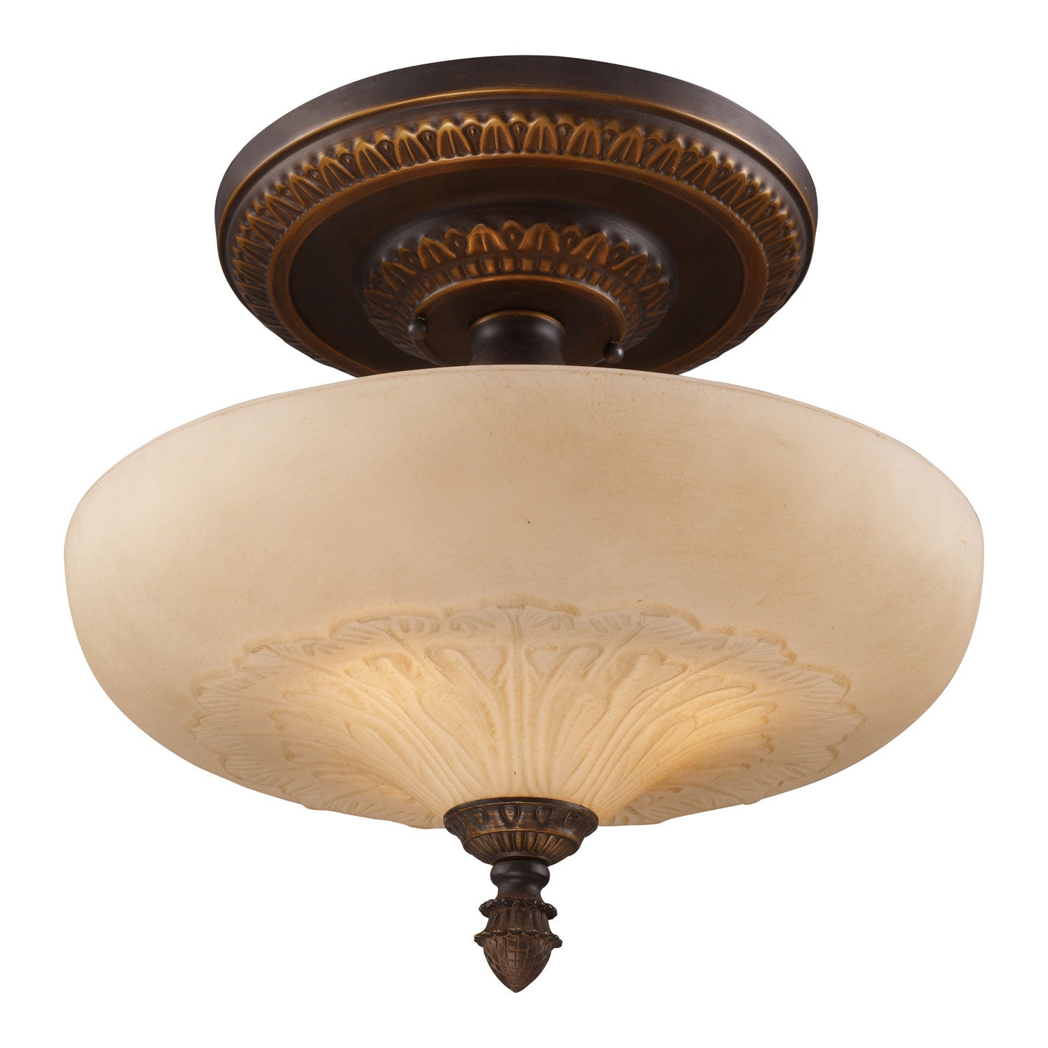 ELK Home - 08094-AGB - Three Light Semi Flush Mount - Restoration - Golden Bronze