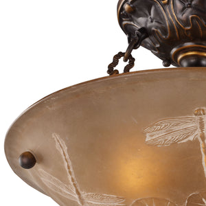 ELK Home - 08096-AGB - Three Light Semi Flush Mount - Restoration - Golden Bronze