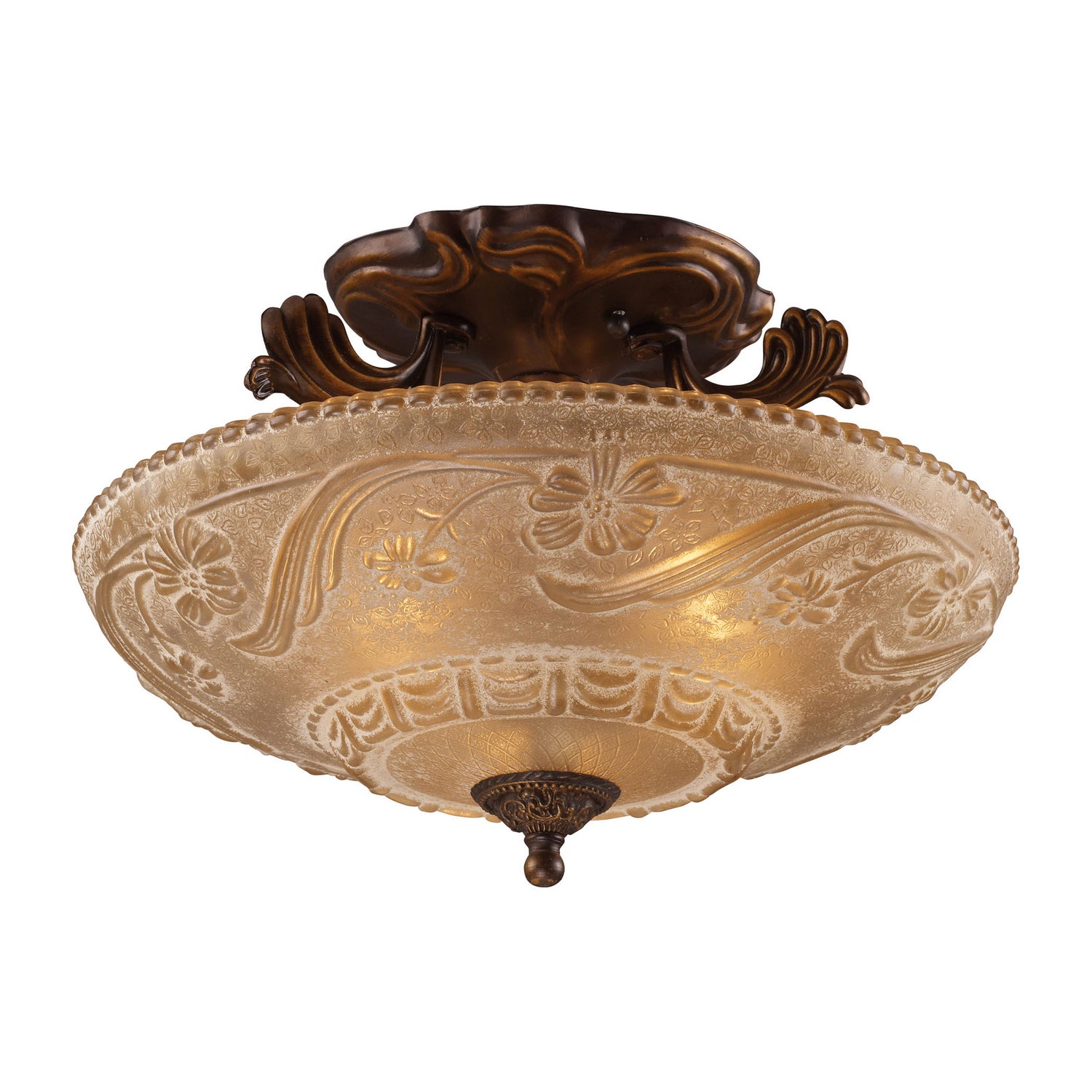 ELK Home - 08101-AGB - Three Light Semi Flush Mount - Restoration - Golden Bronze