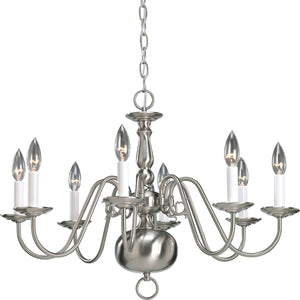 Progress Lighting - P4357-09 - Eight Light Chandelier - Americana - Brushed Nickel