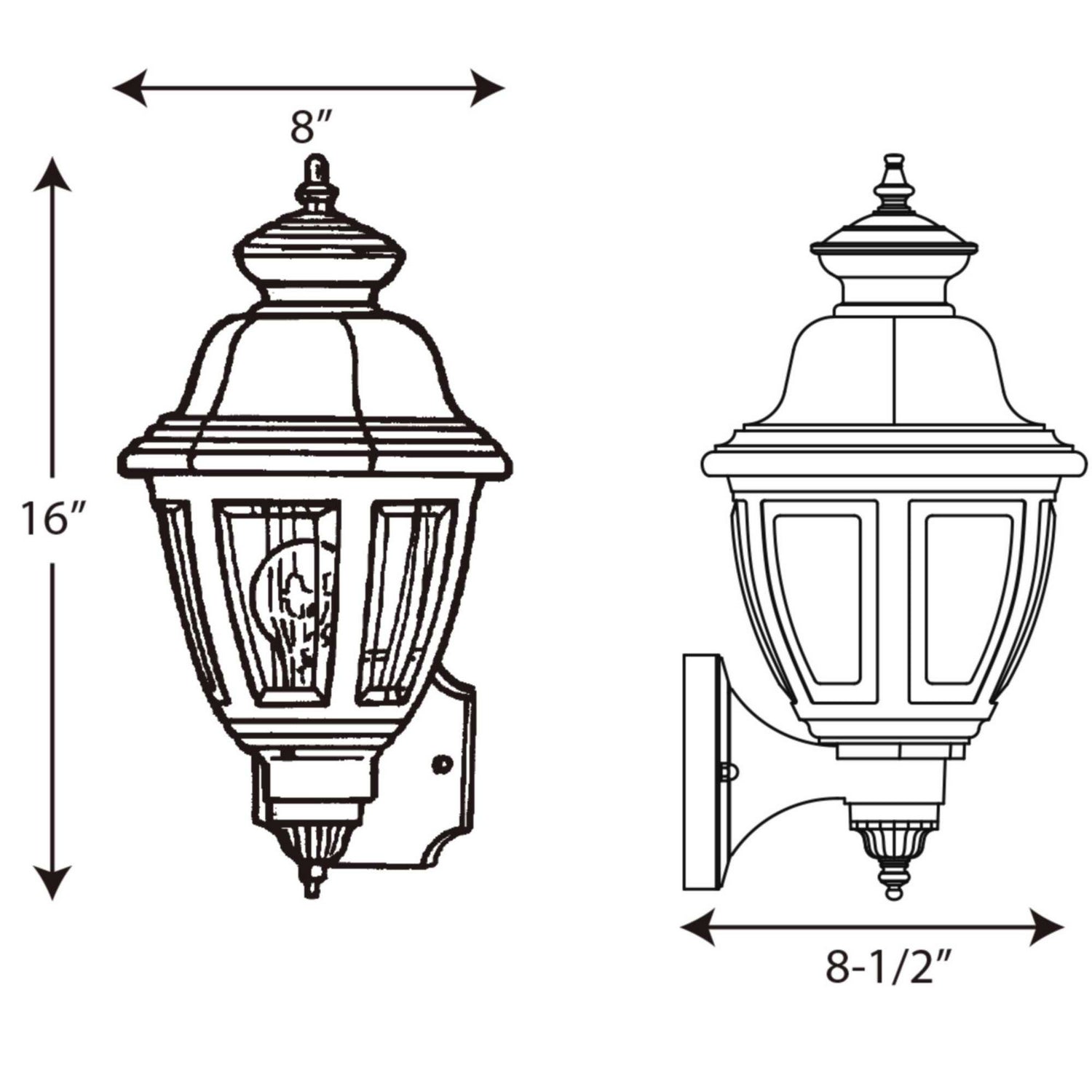 Progress Lighting - P5737-31 - One Light Wall Lantern - Non-Metallic Incandescent - Black