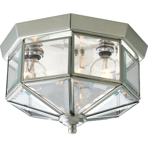 Progress Lighting - P5788-09 - Three Light Flush Mount - Beveled Glass - Brushed Nickel